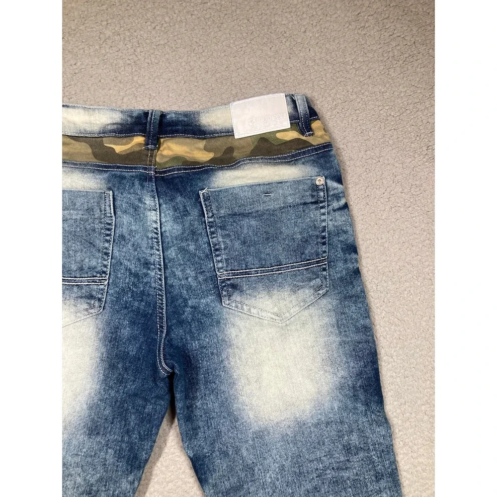 Southpole Jeans Men's 32x32 Blue Moto Camo Faded Skater Rocker Grunge Streetwear